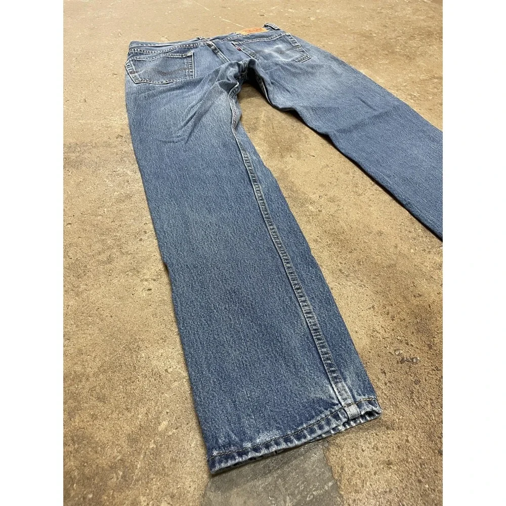 Levis 505 Jeans‎ Mens 33x34 Blue Regular Fit Straight Leg Zip Fly PC9 00505-4886